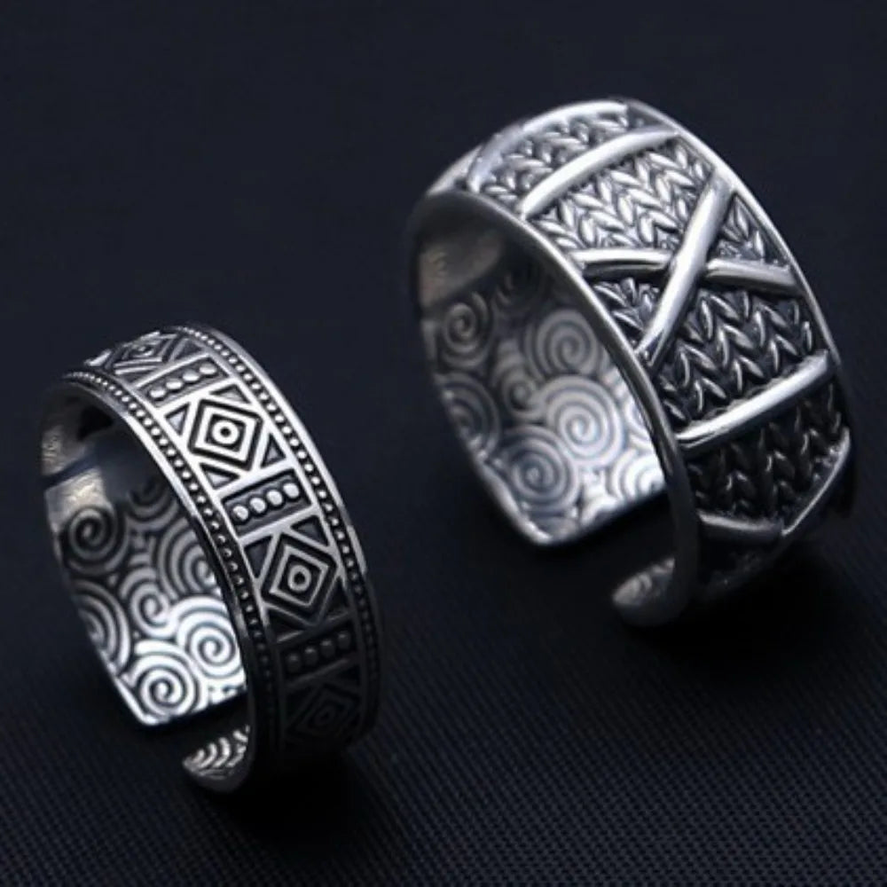 BOCAI  New  Silver  For Men And Women  Fashion Simple Index Finger Adjustable Thai Silver Rings