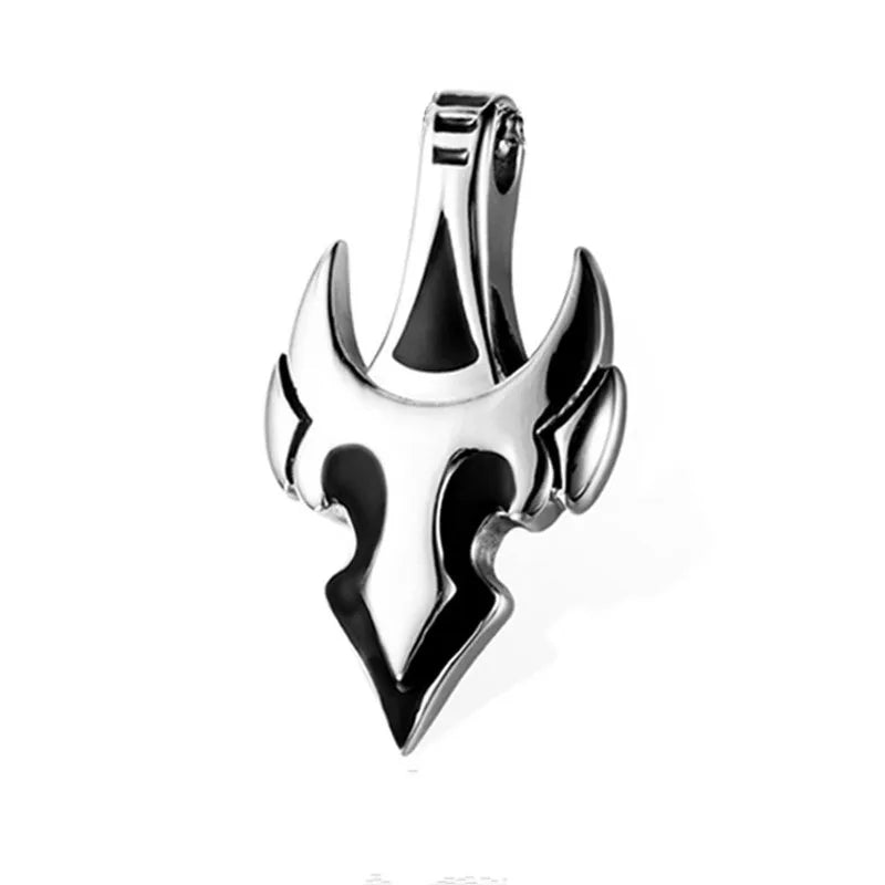 BOCAI S925 Sterling Silver Minimalist Hip-hop Punk Alien Flame Dragon Sword Men's Pendant