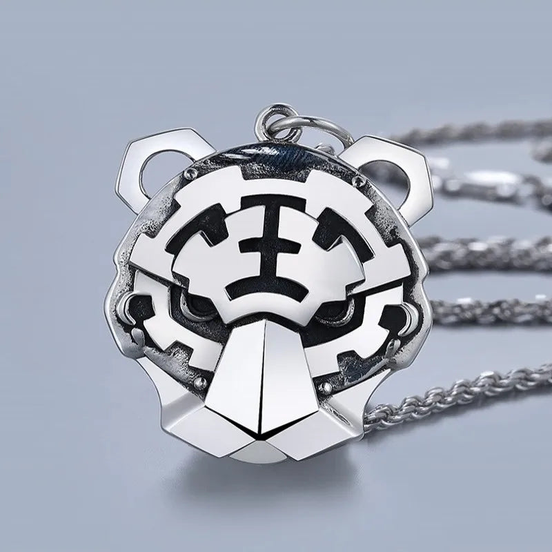 BOCAI Real S925 Silver Jewelry Accessories Domineering King of the Forest Tiger Pendant for Man Fashion Good Luck Gift  Dropship