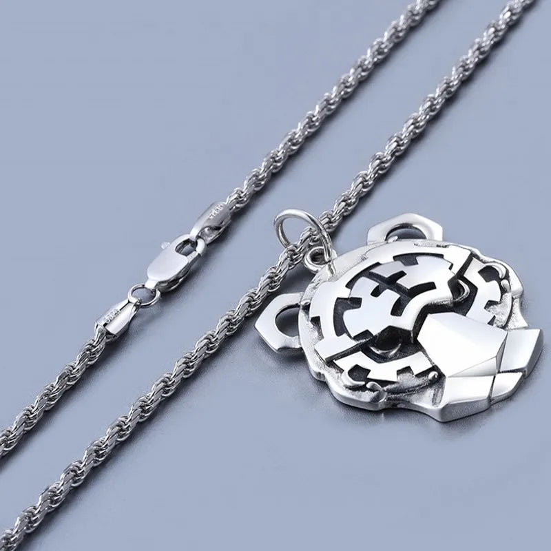 BOCAI Real S925 Silver Jewelry Accessories Domineering King of the Forest Tiger Pendant for Man Fashion Good Luck Gift  Dropship