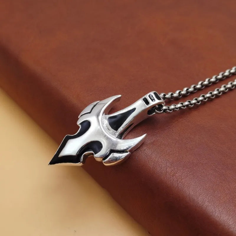 BOCAI S925 Sterling Silver Minimalist Hip-hop Punk Alien Flame Dragon Sword Men's Pendant