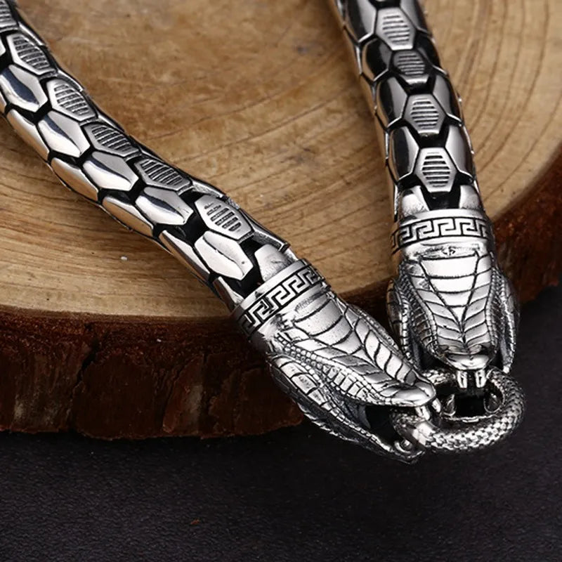 Customized S925 Sterling Silver Double Headed Snake Bracelet Couple Gift With Certificate Non Returnable